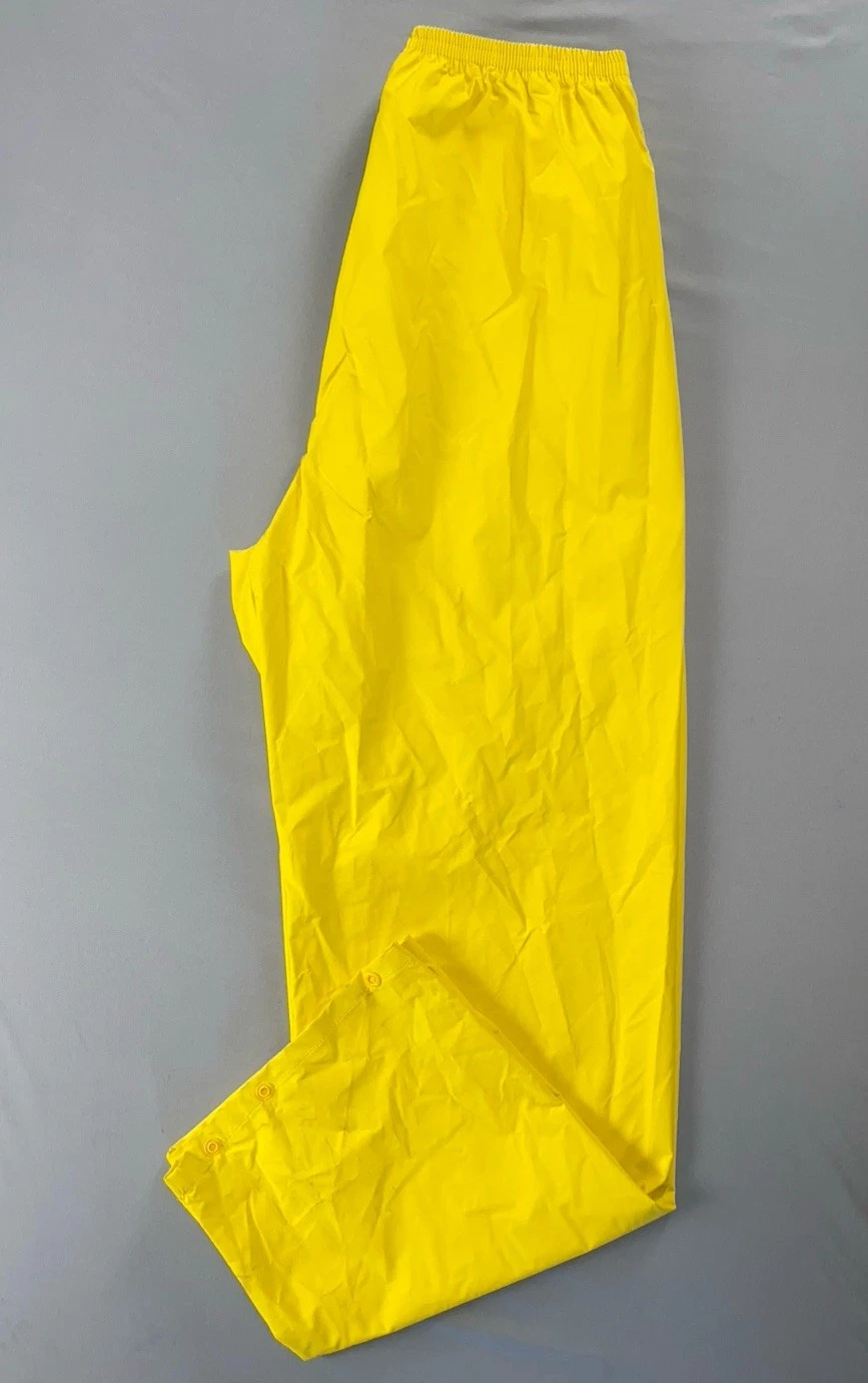 Columbia Vintage Pull Over Water Resistant Rain Pants. Bright Yellow, Japan L.