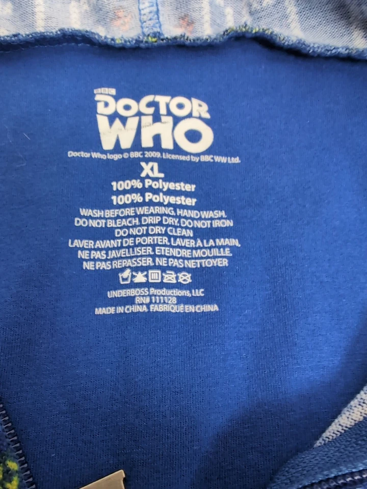 Pijama de una pieza XL con capucha azul marino Doctor Who Robot Exterminate para adultos Foto 4 de 4