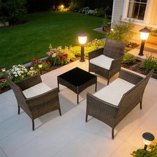 4XRattan Sofa Table+Chair Set Garden Furniture Patio Weaving Wicker Conversation