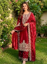 SALWAR KAMEEZ INDIAN PAKISTANI WEDDING PARTY DRESS BOLLYWOOD SHARARA PLAZZO SUIT