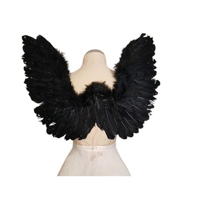 NEW Feather Wings Costume Cosplay Fairy Black Crow Bird Stage Theatre Halloween 
