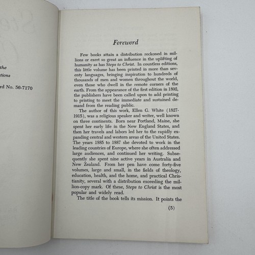 Vintage 1956 Steps to Christ Ellen G. White Christian Softcover Review & Herald - Bild 9 von 11