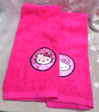 2013 copyright Lot/2 Sanrio HELLO KITTY Pink Hand Towels 16x28 HC367T  NWOT