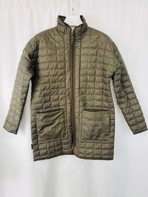 The North Face ThermoBall Eco Long Olive Quilted Puffer Jacket Women's Sz M