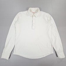 Orlebar Brown Mens Polo Shirt White Large Pique Cotton Long Sleeves