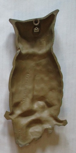 Vintage 1969 Sexton Green Owls Cast Metal Wall Decor Pair 14 /11 Inch MidCentury - Picture 10 of 11