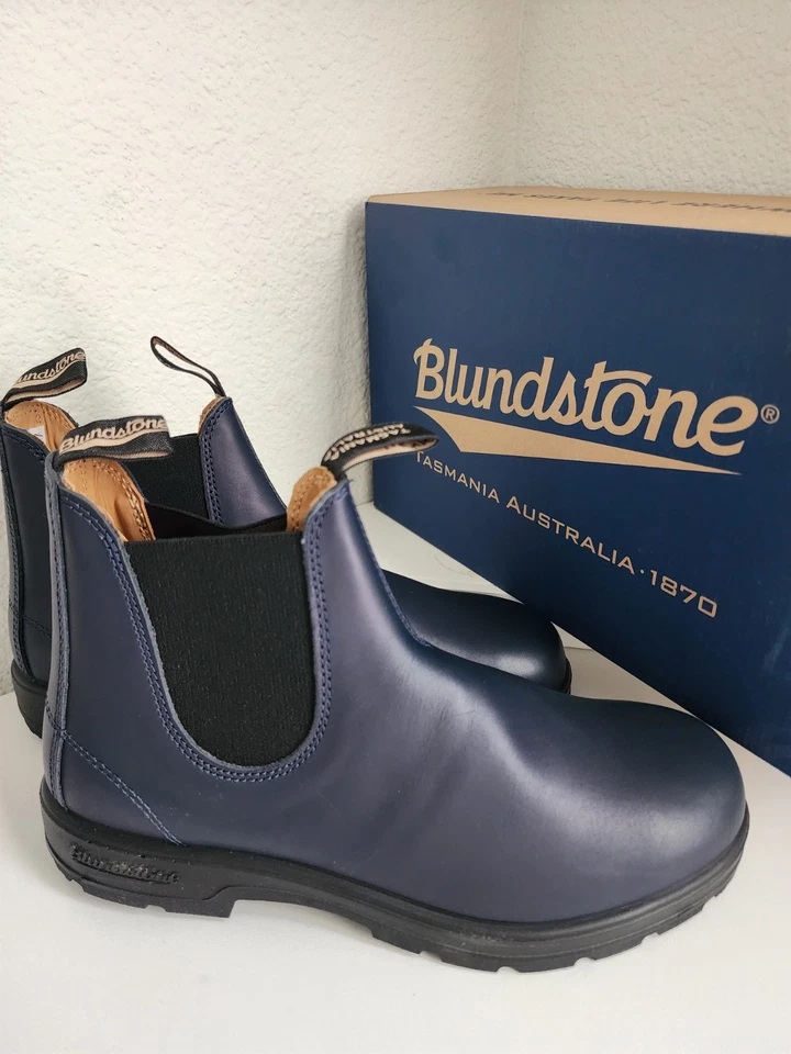 BOTAS CHELSEA HOMBRE BLUNDSTONE 2246 CUERO RESISTENTES AL AGUA AZUL MARINO 10 Foto 2 de 4