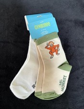 NWT Vtg Gymboree 2 pair socks Monkey Tiger animals 12-24 months fit shoe 5-6
