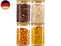 Cotepi 1,2L Vorratsdosen Glas 4Er Set,Vorratsdosen Glas Mit Deckel