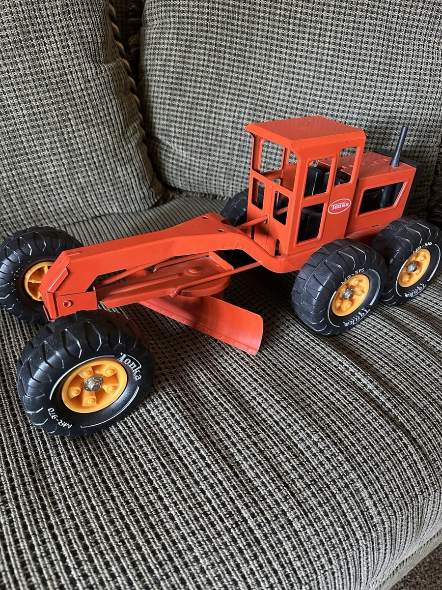 Tonka Orange Road Grader Vintage Manufacture Diecast Construction