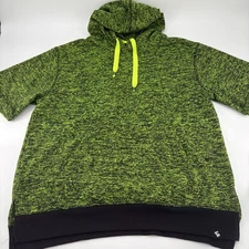 South Pole Short Sleeve Hooded Sweatshirt Unisex L Lime Green Hoodie