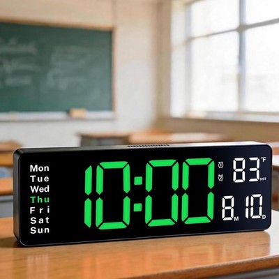 Digital Clock Large Display, 16'' Large Digital Wall Clock for Classroom, Led Big