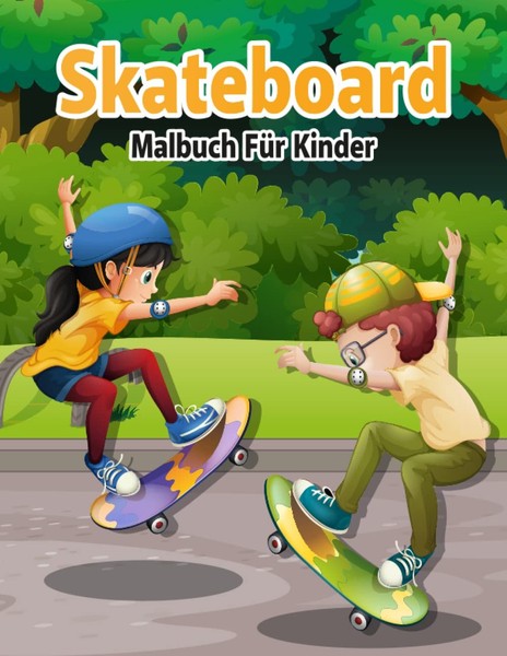 Skateboard Malbuch 50 Ausmalbilder FüR Kinder, Kreativbuch, Zeichnen-image