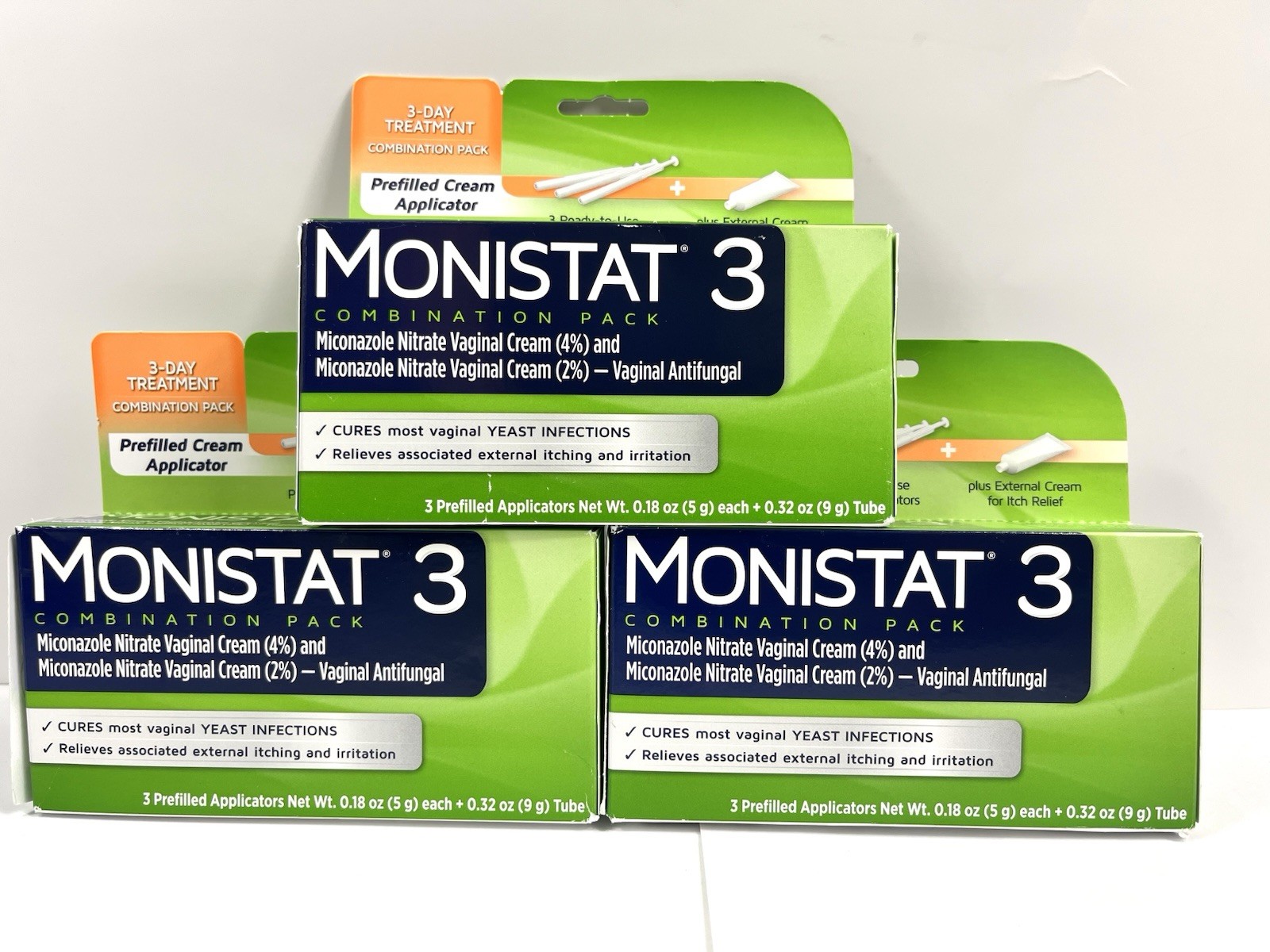 Lot of 3 Monistat 3 Cream Combo Pack 3 Ovules & 1 Tube Each ExP 05/2027
