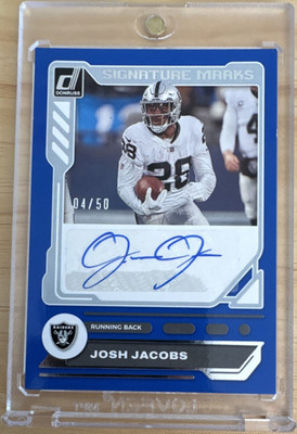 Panini 2023 Donruss Signature Marks Josh Jacobs Auto Blue #SM-JJ /50 Raiders