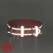 haoyueer Rhinestone Dog Collar M 15-19" Yellow Suede Crystal