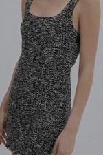 Mango  Black and White Mini Tweed Dress Cotton Mix Size S 