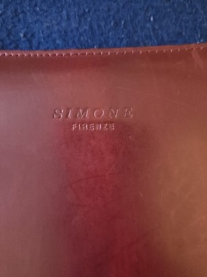 Simone Firenze Handmade Leather Purse Burgundy Florence Italy