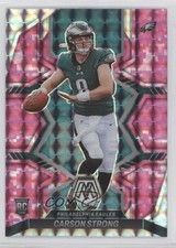 2022 Panini Mosaic Rookies Pink Camo Mosaic Prizm Carson Strong #306 ow3