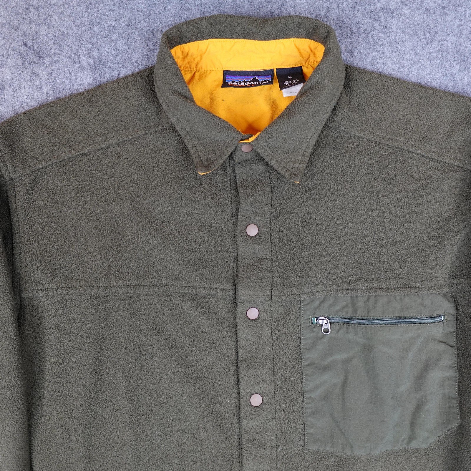 Vintage Patagonia Jacket Mens Medium Olive Micro D-Luxe Synchilla Shacket Y2K thumbnail 2
