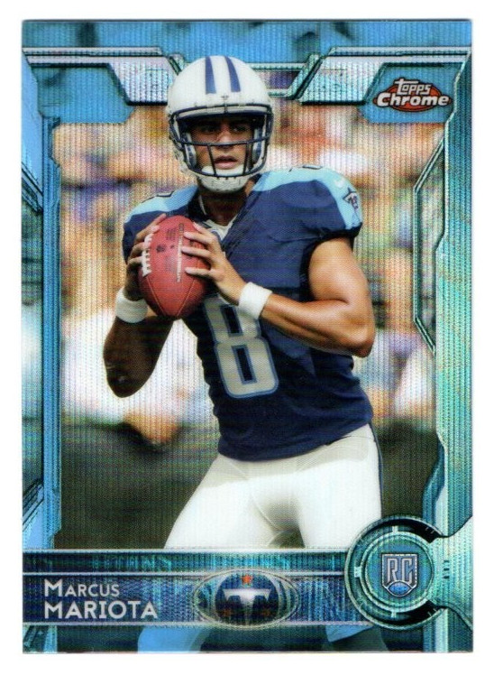 2015 Topps Chrome Marcus Mariota Rookie RC #150 Blue Wave Refractor Free Ship