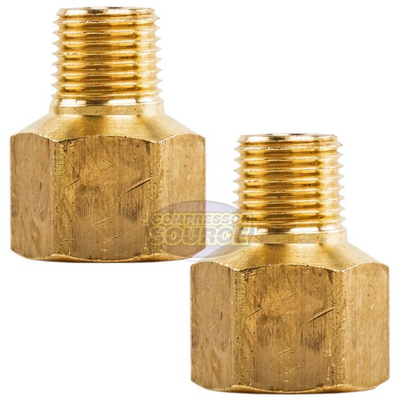 #ad 2 Pack 1 4quot; FNPT 1 8quot; MNPT Pipe Adapter Brass Pressure Gauge Connector Extender $8.95