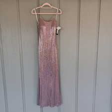 Betsy And Adam Sequin Spaghetti Strap Dress Size 2 Women Party Cocktail In Rose
