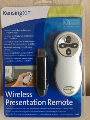 Kensington Wireless Präsentation Fernbedienung mit Laserpointer, Schwarz