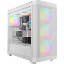 Stylish White ATX Mid Tower Case with 4 ARGB Fans - Excellent Cooling Solution
