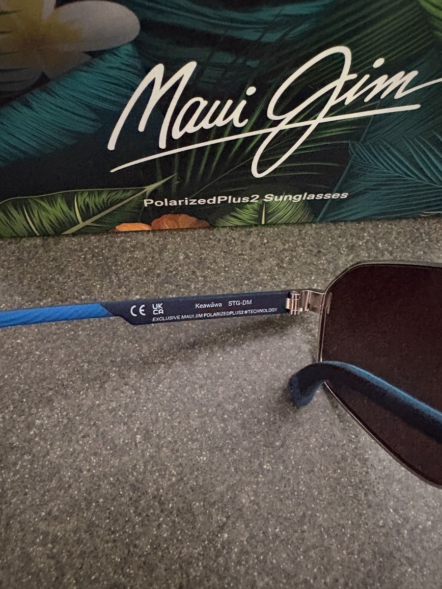BLUE ~MAUI JIM KEAWĀWA POLAR Aviator MSRP$489 ~Dual Mirror Premium