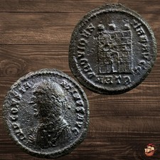 Moneta Follis Bizantina - Costantino I (306-337) - Campgate 3 torrette #T353