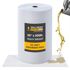 Spill Ready Oil Absorbent Pads Roll 30" x 300' -Heavyweight Absorbs Upto 80 gal.