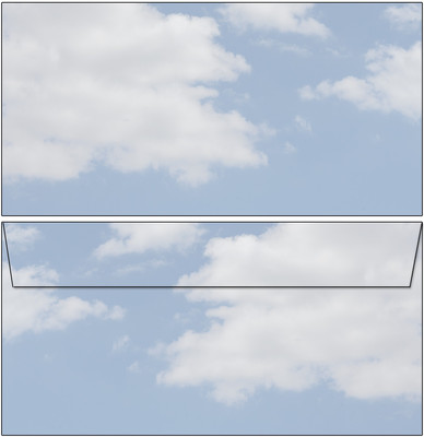 20 Briefumschläge Motiv Wolken Clouds Himmel blau DIN lang ohne Fenster Kuvert 
