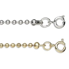 Dog Tag Ball Style Necklace Chain 2.4mm Thick Plated Over Steel Base Metal