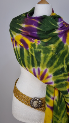 Italy XXL Degradation Boho Scarf, Pashmina, Fringe, Multicoloured