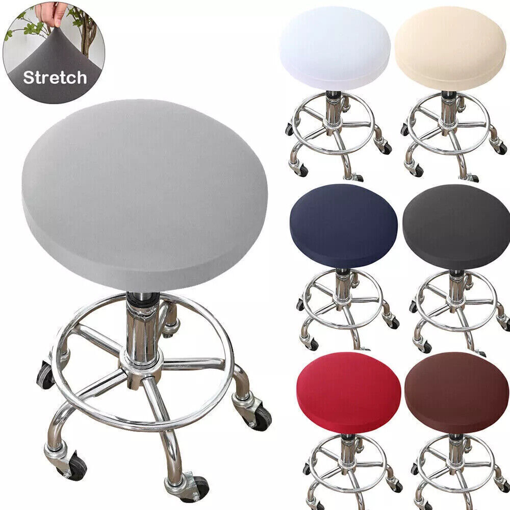 Hockerbezug Rund Sitzhocker Stretch Stuhlbezug Drehbarer Hocker Bezug Stuhlhusse