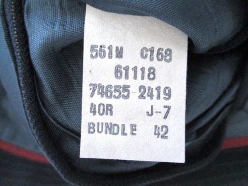 Tuta vintage anni 70 Levi Strauss blu gessato disco banchiere 2 pezzi gamba larga pantaloni 40 - Foto 10 di 13