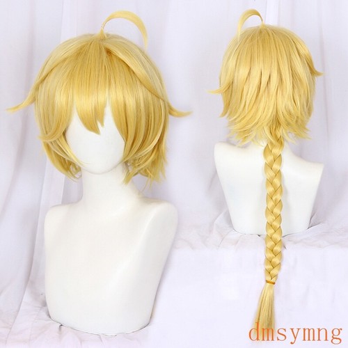 Genshin Impact Lumine Anime Cosplay Blonde Layered Hairstyle Wigs Halloween Gift - 第 13/14 張圖片