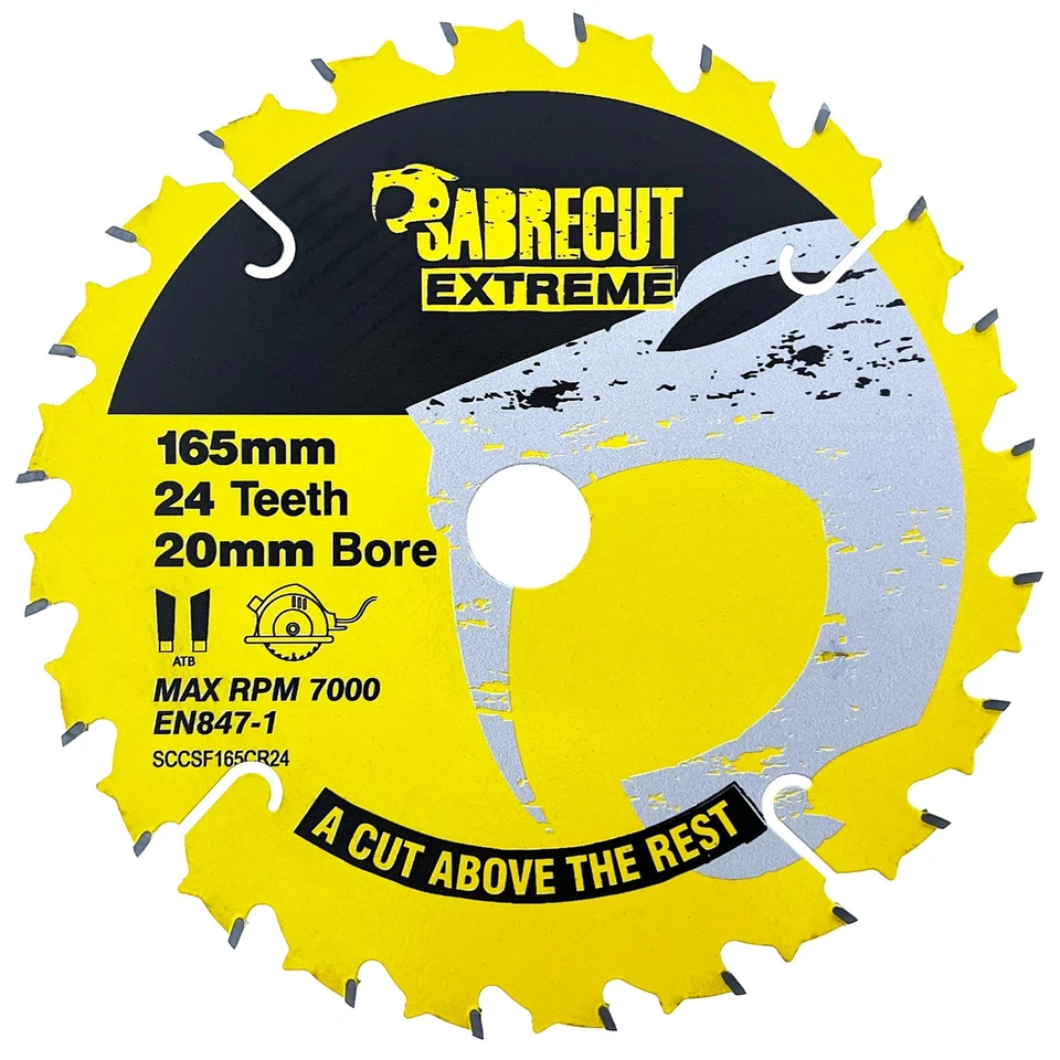 SabreCut 165mm 24T x 20mm Cordless Circular Saw Blade for Dewalt DCS390 DCS391