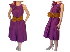  MARC JACOBS RUNWAY MAGENTA  COTTON BELTED A LINE SLEEVELESS FLOWER DRESS 4