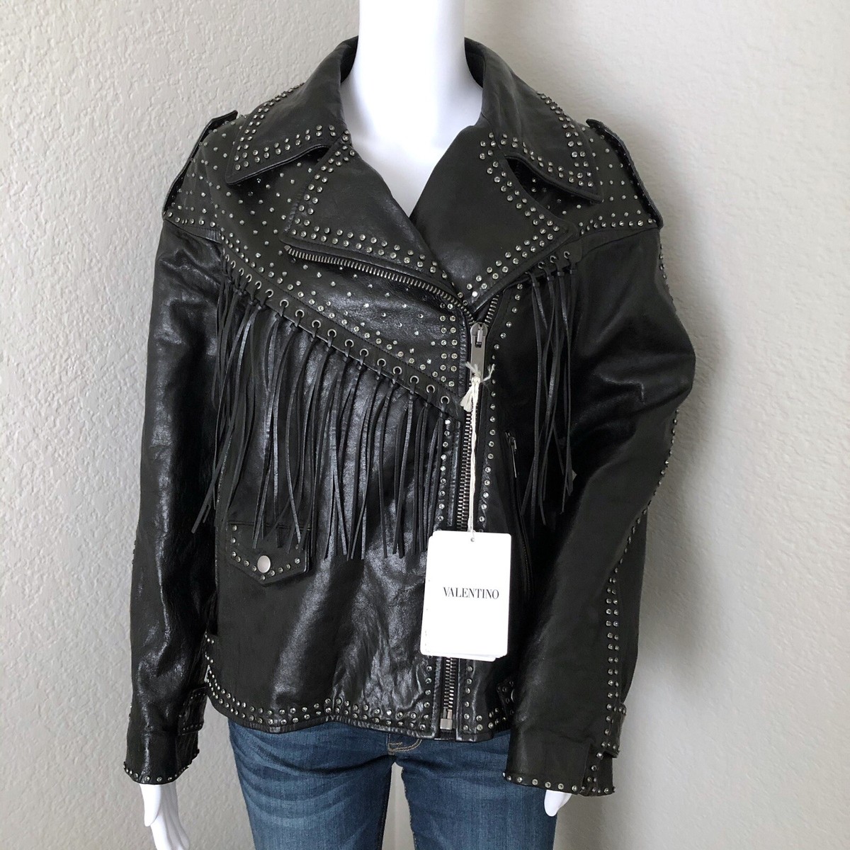 valentino ブラックレザージャケット Valentino Jacket Black Mens Valentino
