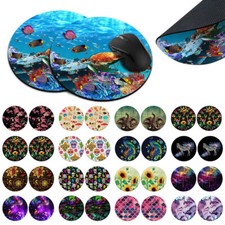 2pcs Gaming Mouse Mat Pad Non-Slip Circle Round Mousepad For Computer PC Desk