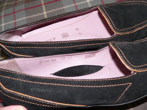 Mocasines informales Stonefly de gamuza marrón con adornos de cuero, talla 40 EU, 9,5 M EE. UU. - Imagen 10 de 10