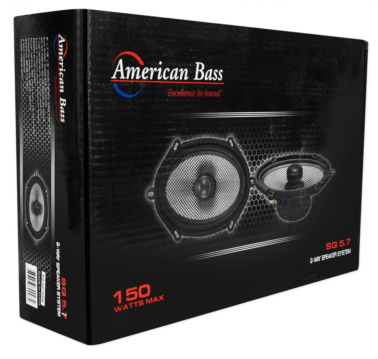 Пара автомобильных динамиков American Bass SQ 57 5x76x8 RMS мощностью 75 Вт с поворотными твитерами Neo