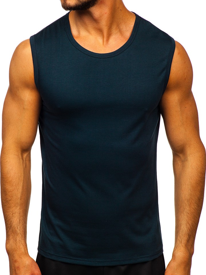 Canottiere Uomo Sport T Shirt Senza Maniche Girocollo Tinta Unita Tank