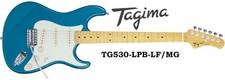 Tagima Tg530-lpb-lf/mg 6-string Electric Lake Placid Blue, Mint Green Pickguard