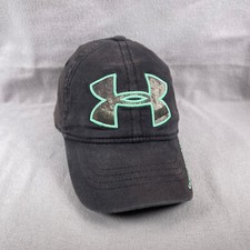 Under Armour Hat Women One Size Black Strapback Cap Camo Embroidered Active Wear