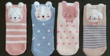 Four 4 Pair  Animal Graphic  Polka Dots  Striped  Knit  Crew Socks