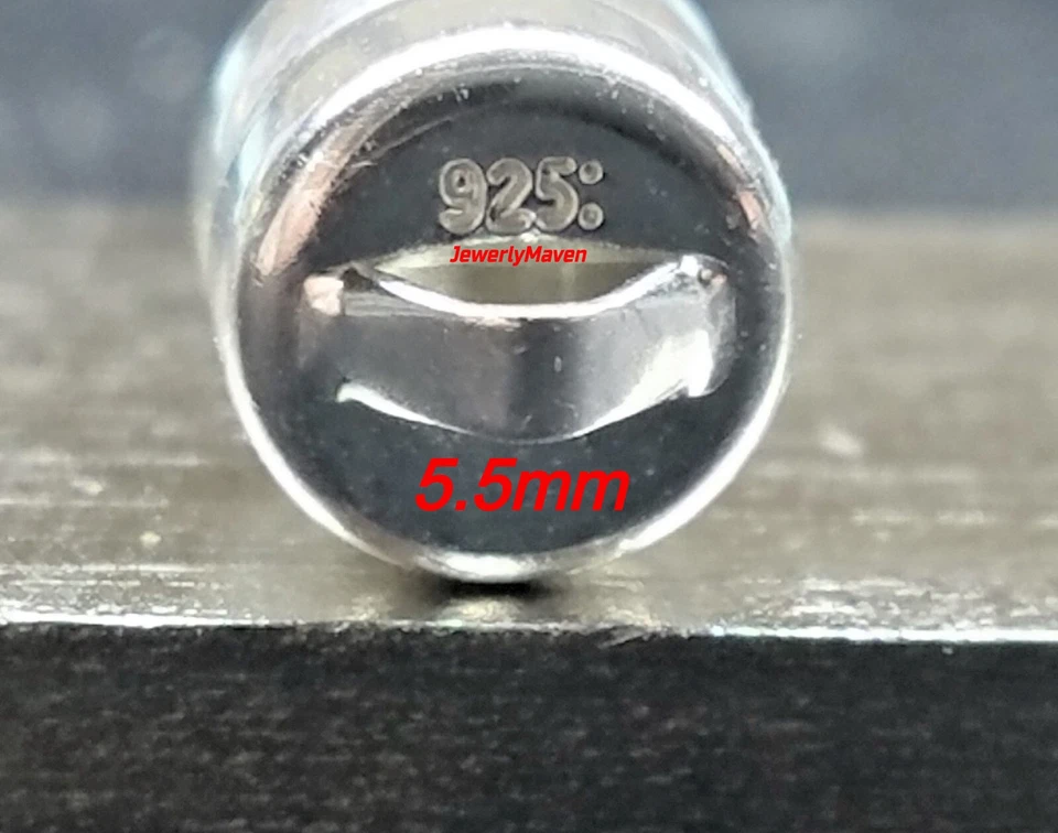 Anillo de resorte de 5,5 mm de plata de ley 925 con cierre magnético fuerte Foto 3 de 4