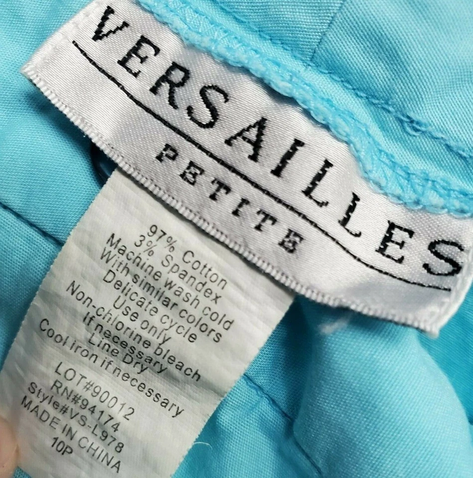 Pantalones capri Versailles para mujer talla 10 Petite 10P azules Foto 2 de 4